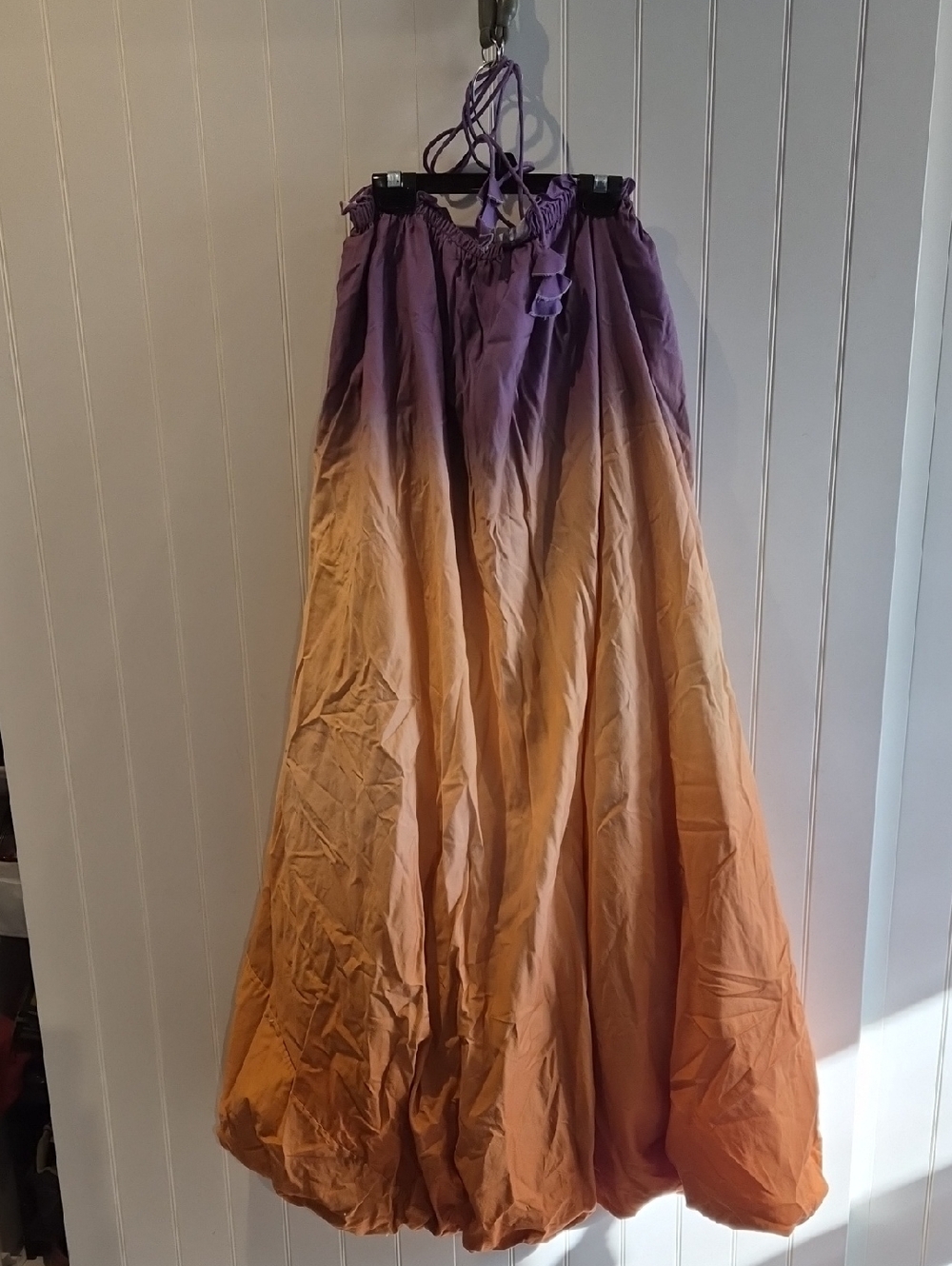 Ombre Purple to Orange Maxi Dress